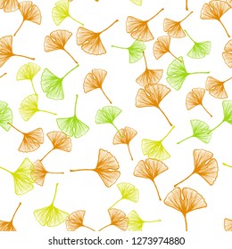 Light Green, Yellow vector seamless elegant pattern with leaves. Brand new colored illustration in blurry style with leaves. Design for textile, fabric, wallpapers.