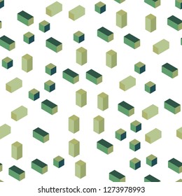 Light Green, Yellow vector seamless, isometric texture in rectangular style. Decorative design in abstract style with rectangles. Design for wallpaper, fabric makers.