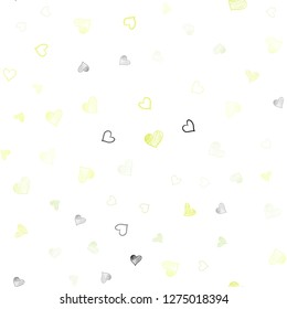 Light Green, Yellow vector seamless texture with lovely hearts. Illustration with hearts in love concept for valentine's day. Pattern for carnival, festival romantic leaflets.