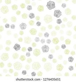 Light Green, Yellow vector seamless abstract pattern with flowers. Flowers with gradient on white background. Texture for window blinds, curtains.