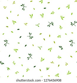 Light Green, Yellow vector seamless elegant wallpaper with leaves. leaves on elegant natural pattern with gradient. Template for business cards, websites.