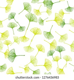 Light Green, Yellow vector seamless natural artwork with leaves. Doodle illustration of leaves in Origami style with gradient. Template for business cards, websites.
