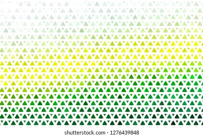 Light Green, Yellow vector seamless texture in triangular style. Beautiful illustration with triangles in nature style. Pattern for design of window blinds, curtains.