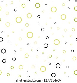 Light Green, Yellow vector seamless texture with disks. Illustration with set of shining colorful abstract circles. Pattern can be used for futuristic ad, booklets.
