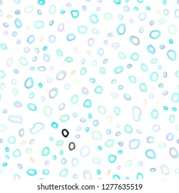 Light Green, Yellow vector seamless pattern with spheres. Modern abstract illustration with colorful water drops. Pattern for trendy fabric, wallpapers.