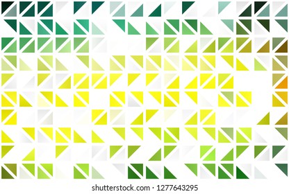 Light Green, Yellow vector seamless backdrop with lines, triangles. Glitter abstract illustration with triangular shapes. Pattern for design of fabric, wallpapers.