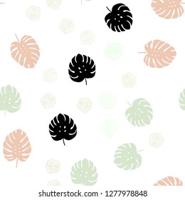 Light Green, Yellow vector seamless natural pattern with flowers, leaves. Modern abstract illustration with leaves and flowers. Pattern for trendy fabric, wallpapers.