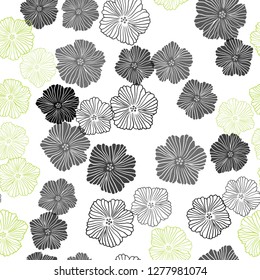 Light Green, Yellow vector seamless elegant template with flowers. Colorful illustration in doodle style with flowers. Design for wallpaper, fabric makers.