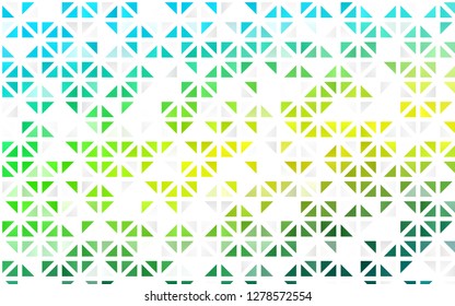 Light Green, Yellow vector seamless template with crystals, triangles. Triangles on abstract background with colorful gradient. Pattern for design of fabric, wallpapers.