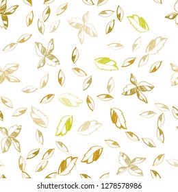Light Green, Yellow vector seamless natural pattern with leaves. New colorful illustration in doodle style with leaves. Pattern for trendy fabric, wallpapers.