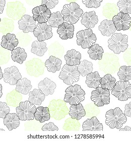 Light Green, Yellow vector seamless elegant background with flowers. Creative illustration in blurred style with flowers. Design for textile, fabric, wallpapers.