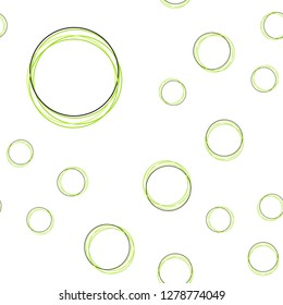 Light Green, Yellow vector seamless backdrop with dots. Blurred decorative design in abstract style with bubbles. Template for business cards, websites.