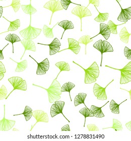 Light Green, Yellow vector seamless abstract background with leaves. Colorful abstract illustration with leaves in doodle style. Pattern for trendy fabric, wallpapers.