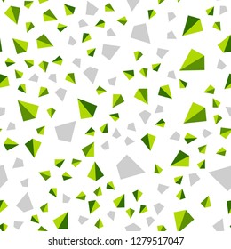 Light Green, Yellow vector seamless, isometric texture with triangular style. Illustration with set of colorful triangles. Template for business cards, websites.