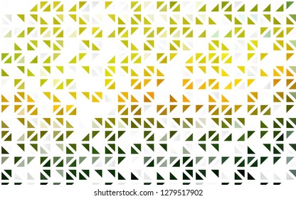 Light Green, Yellow vector seamless layout with lines, triangles. Triangles on abstract background with colorful gradient. Pattern for design of window blinds, curtains.