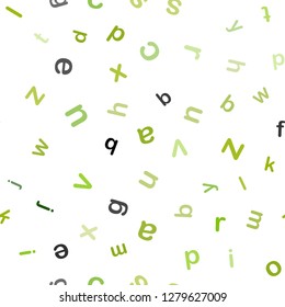 Light Green, Yellow vector seamless template with isolated letters. Shining colorful illustration with isolated letters. Texture for window blinds, curtains.