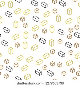 Light Green, Yellow vector seamless, isometric background with rectangles. Glitter abstract illustration with rectangular shapes. Pattern for design of fabric, wallpapers.