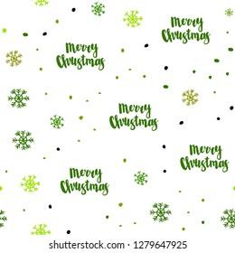 Light Green, Yellow vector seamless layout with bright snowflakes. Colorful snowflakes with gradient on abstract background. Trendy design for wallpaper, fabric makers.