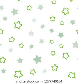 Light Green, Yellow vector seamless template with sky stars. Glitter abstract illustration with colored stars. Design for textile, fabric, wallpapers.