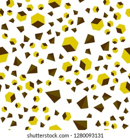 Light Green, Yellow vector seamless, isometric pattern with polygonal style with cubes. Glitter abstract illustration with squares, lines. Design for textile, fabric, wallpapers.