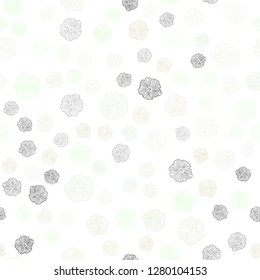 Light Green, Yellow vector seamless elegant wallpaper with flowers. Brand new colored illustration with flowers. Template for business cards, websites.