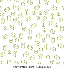 Light Green, Yellow vector seamless, isometric template with rhombus. Illustration with set of colorful rectangles. Template for business cards, websites.