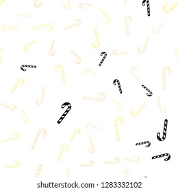 Light Green, Yellow vector seamless background with tasty xmas sweets.