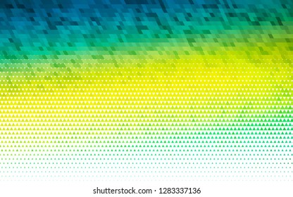 Light Green, Yellow vector seamless pattern in polygonal style. Triangles on abstract background with colorful gradient. Template for business cards, websites.