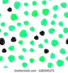 Light Green, Yellow vector seamless natural pattern with leaves. Colorful illustration in doodle style with leaves. Pattern for design of fabric, wallpapers.