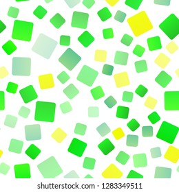 Light Green, Yellow vector seamless pattern in square style. Illustration with set of colorful rectangles. Pattern can be used for websites.