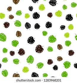 Light Green, Yellow vector seamless doodle layout with leaves. Blurred decorative design in Indian style with leaves. Template for business cards, websites.