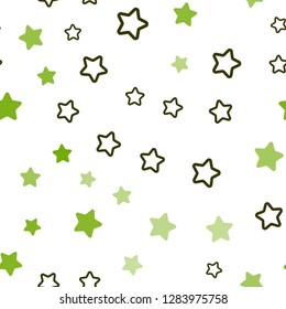 Light Green, Yellow vector seamless pattern with christmas stars. Stars on blurred abstract background with gradient. Pattern for trendy fabric, wallpapers.