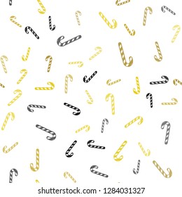 Light Green, Yellow vector seamless texture with xmas sweets, candies.