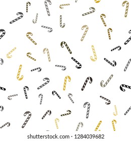 Light Green, Yellow vector seamless texture with xmas sweets, candies.