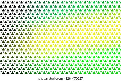 Light Green, Yellow vector seamless texture in triangular style. Triangles on abstract background with colorful gradient. Template for business cards, websites.