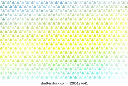 Light Green, Yellow vector seamless backdrop with lines, triangles. Decorative design in abstract style with triangles. Pattern for trendy fabric, wallpapers.