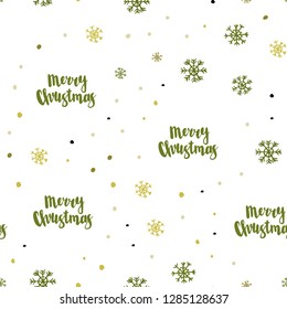 Light Green, Yellow vector seamless template with ice snowflakes. Colorful snowflakes with gradient on abstract background. Template for business cards, websites.