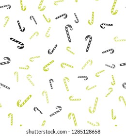 Light Green, Yellow vector seamless background with tasty xmas sweets.
