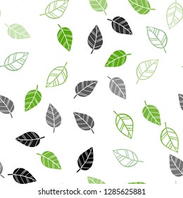 Light Green, Yellow vector seamless elegant template with leaves. leaves on elegant natural pattern with gradient. Pattern for design of window blinds, curtains.