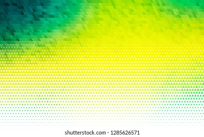 Light Green, Yellow vector seamless cover in polygonal style. Beautiful illustration with triangles in nature style. Pattern for design of window blinds, curtains.