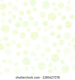 Light Green, Yellow vector seamless natural background with flowers. Flowers in natural style on white background. Pattern for trendy fabric, wallpapers.