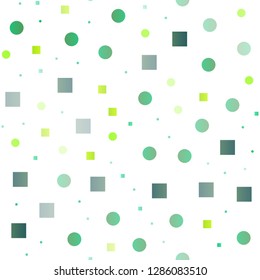Light Green, Yellow vector seamless background with circles, rectangles. Glitter abstract illustration with cubes, circles. Template for business cards, websites.
