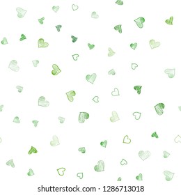 Light Green, Yellow vector seamless cover with Shining hearts. Illustration with hearts in love concept for valentine's day. Beautiful design for your business advert of anniversary.