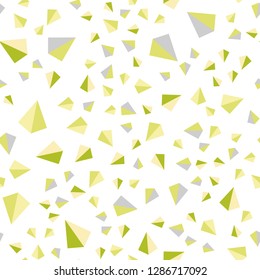 Light Green, Yellow vector seamless, isometric cover with polygonal style. Abstract gradient illustration with triangles. Pattern for design of fabric, wallpapers.
