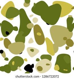 Light Green, Yellow vector seamless pattern with spheres. Blurred decorative design in abstract style with bubbles. Pattern for trendy fabric, wallpapers.