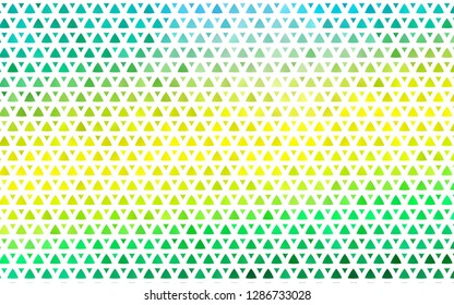 Light Green, Yellow vector seamless background with triangles. Triangles on abstract background with colorful gradient. Design for textile, fabric, wallpapers.