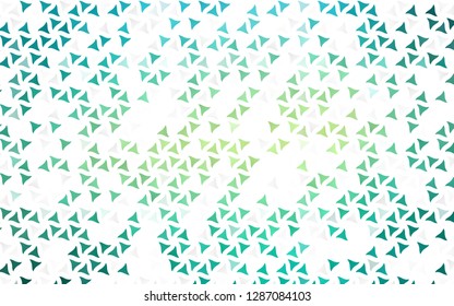 Light Green, Yellow vector seamless backdrop with lines, triangles. Triangles on abstract background with colorful gradient. Pattern for trendy fabric, wallpapers.