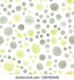 Light Green, Yellow vector seamless doodle bright background. Modern geometrical abstract illustration with flowers. A new texture for your design.