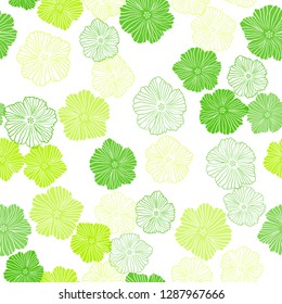 Light Green, Yellow vector seamless elegant background with flowers. Brand new colored illustration with flowers. Pattern for trendy fabric, wallpapers.