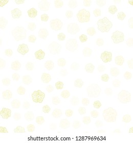 Light Green, Yellow vector seamless doodle background with flowers. Flowers with gradient on white background. Pattern for design of fabric, wallpapers.